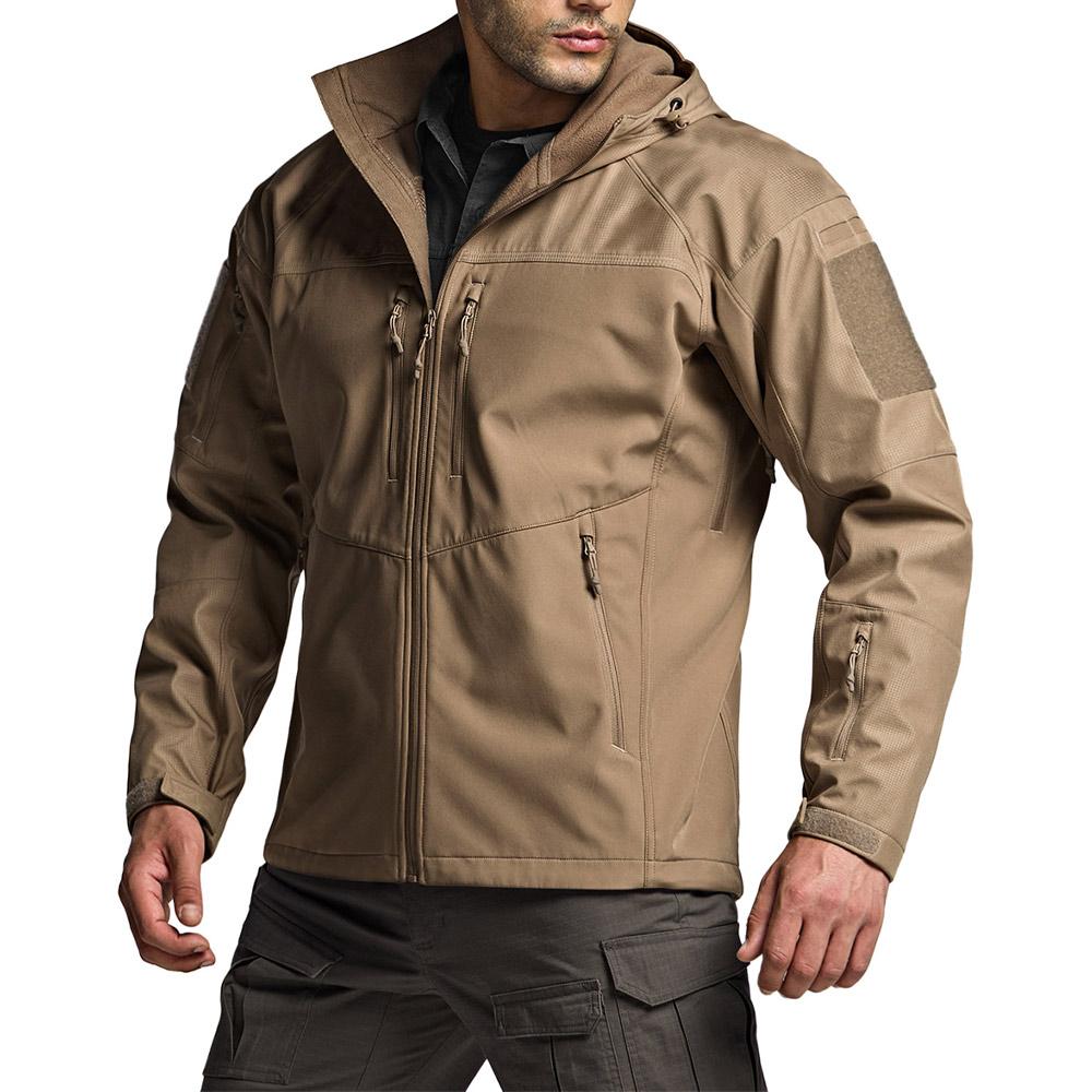 Cqr Lightweight Softshell Fleece-Lined Hooded Outdoor Jacket Thermal Water Repellent (Type B)