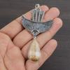Natural Yellow Fossil Coral Gemstone 925 Sterling Silver Jewelry  Pendant 3.13" AJP-2097