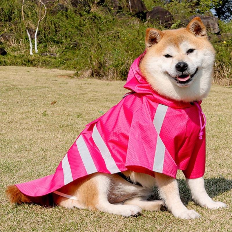 Breathable Reflective Dog Rain Suit Easy Wear 2 Leg Design Rain Jackets For Small to Large Dog Rainy Day Outdoor Activity