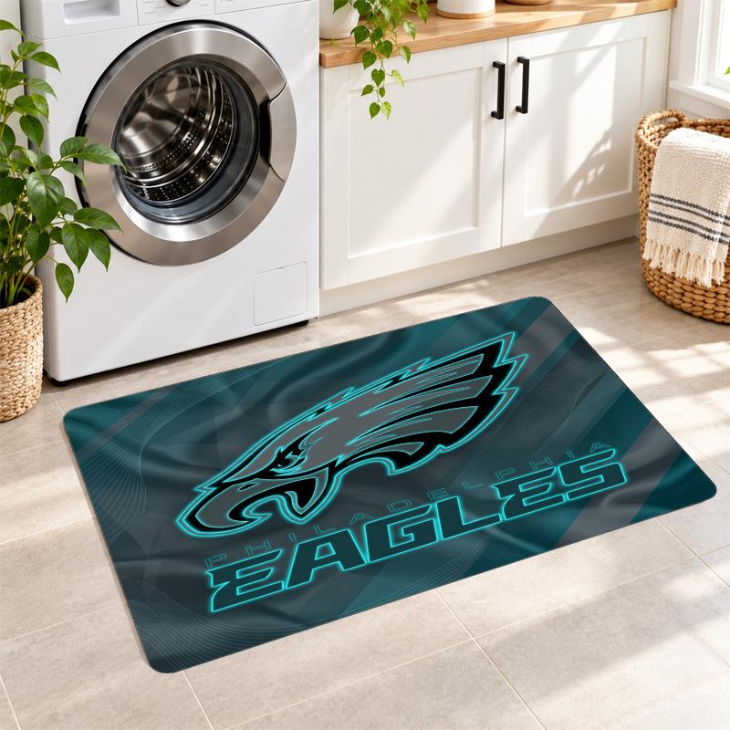 Flanell Küchenmatte Philadelphia Eagles Weicher Teppich Rutschfester Bodenbelag Heimdekoration