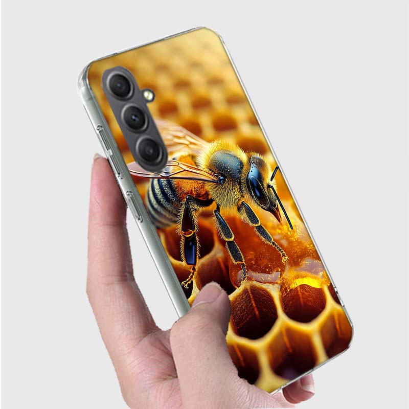 Bees and Honey in the Honeycomb Phone Case for Samsung A16 A26 A36 A56 A17 A37 A57 A07 A06 A02S A03 A04S A05S Galaxy Note 20 10