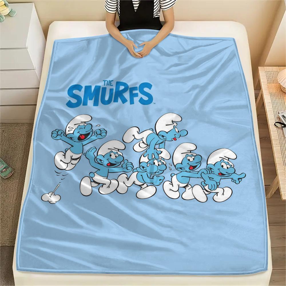 The Smurfs Flannel Blanket, High quality Comfortable for All Seasons, Home Decor, Warmth and Comfort