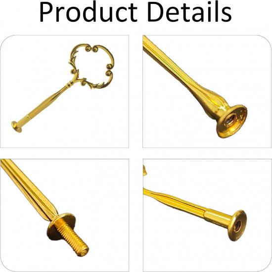 pson 2-Tier Cake Stand Hardware Kit, Flower Design Cupcake and Dessert Stands Tray Fittings for Weddings, Parties, Tea Gatherings(Gold)
