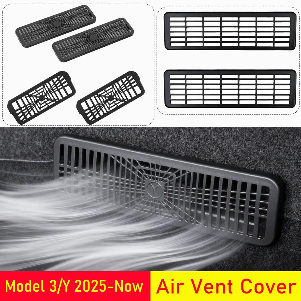 Under Seat Vent Cover for Tesla Model 3 Y Juniper 2026 2026 Air Condition Outlet Protector Rear Seat Air Vent Grill Accessories