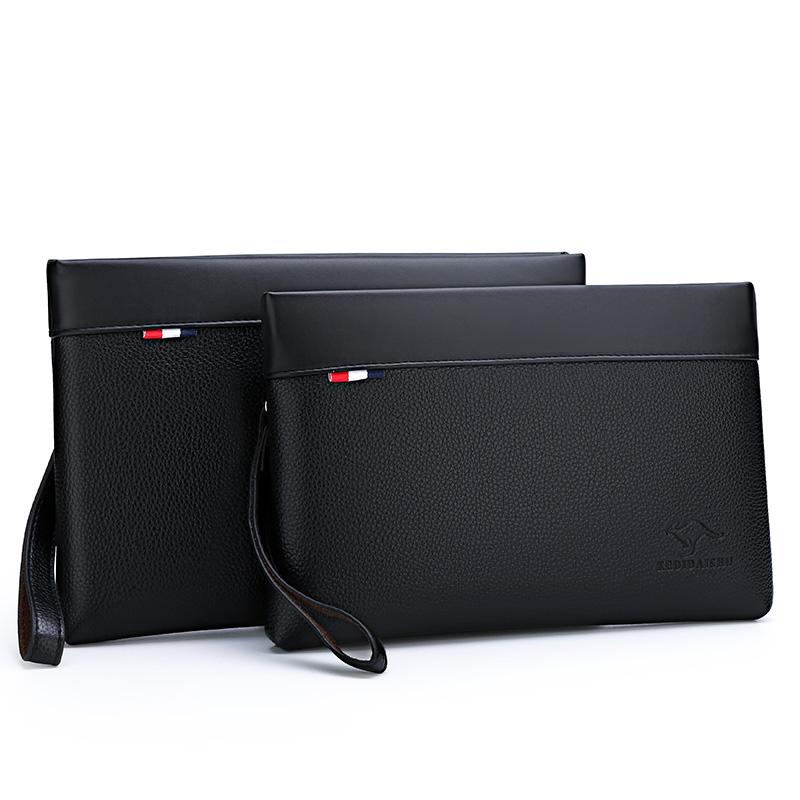 Tasche Für Männer Solides PU-Leder Business Herren-Geldbörse Kartenetui Umschlag Clutch Tasche Designer Luxus Tasche Sacoche Homme Sac A Main