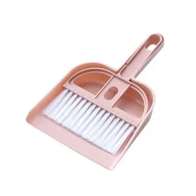 1SET Mini Desktop Sweep Cleaning Brush Keyboard Brush Cat Hamster Dustpan Small Broom Set Pet Professional Cleaning Tools розовый