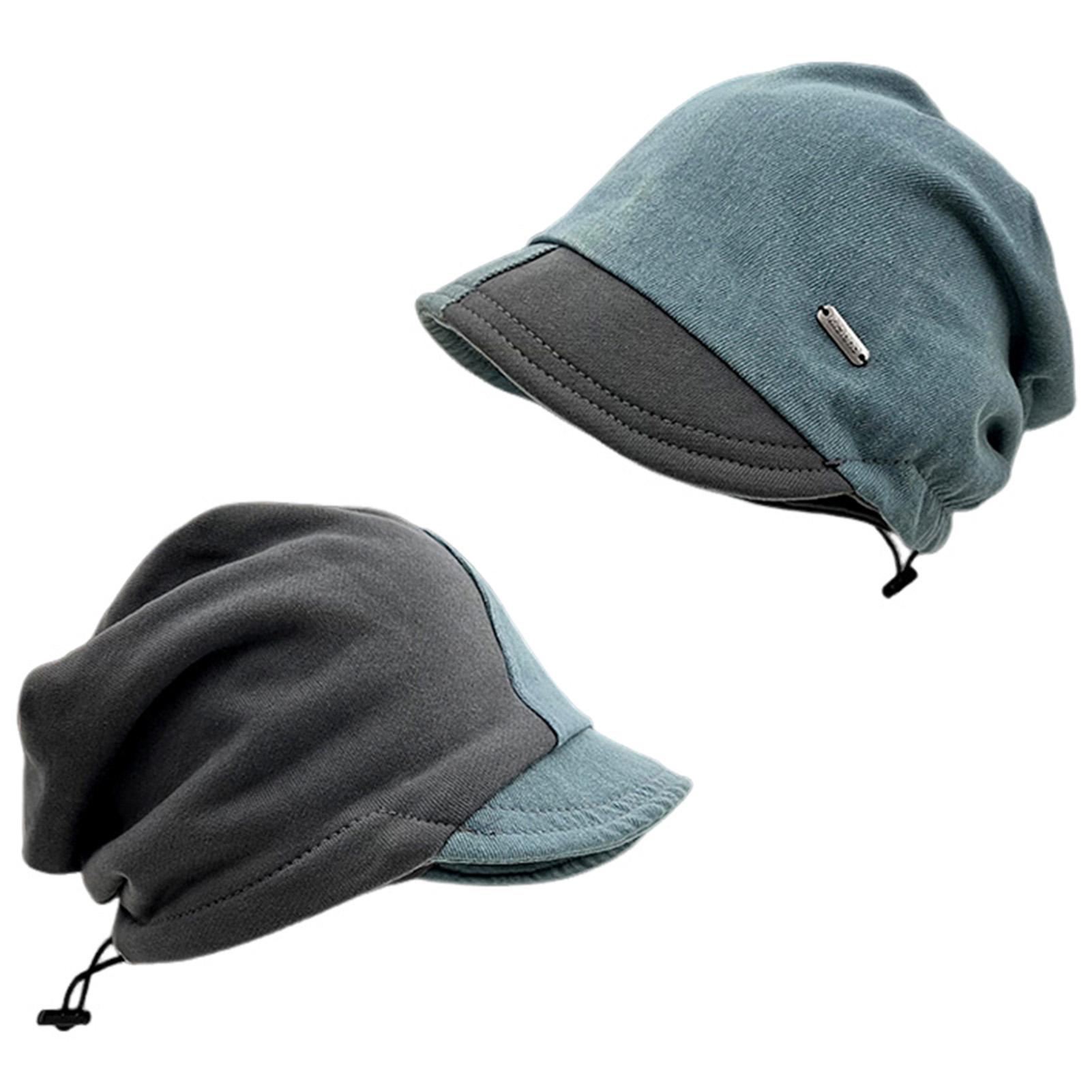 

Унисекс Мешковатая джинсовая шапка-бини на шнурке, цветной блок, джинсовая лоскутная шапка-бини для рыбалки на открытом воздухе, кемпинга