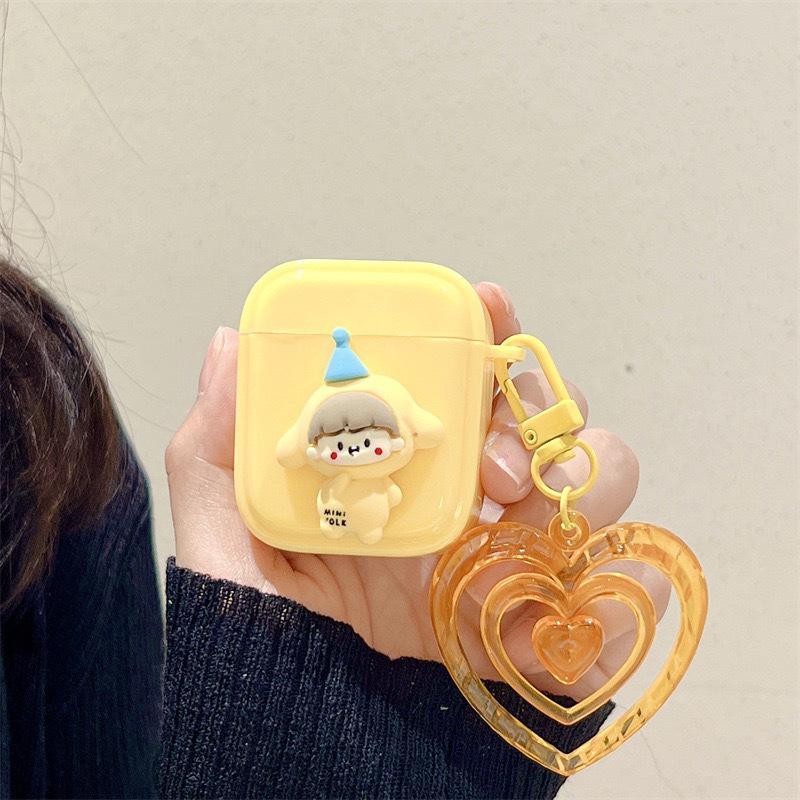 

Cartoon Little Girl Girl Love Apple Bluetooth Headset Cover For Airpods 1 /2/3 Generation Pro Solid Color airpods pro2 generation
