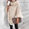 Pulover Cape Supradimensionat pentru Femei cu Margine din Blană Artificială Ușoară - Cardigan Confortabil cu Tiv Volane, Pulover Rochie pentru Ținute Casual la Chic de Toamnă și Iarnă