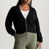 Calvin Klein Jeans Loose Casual Simple Logo V-Neck Long Sleeve Knit Sweater Women Tops Black J20J222623-BEH