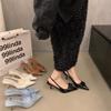 Fashion 2025 New Style Luxury Womens Leather Slippers High Heel Shoes Party Pumps Woman Summer Sandals Women High Heel Sandals Shoes