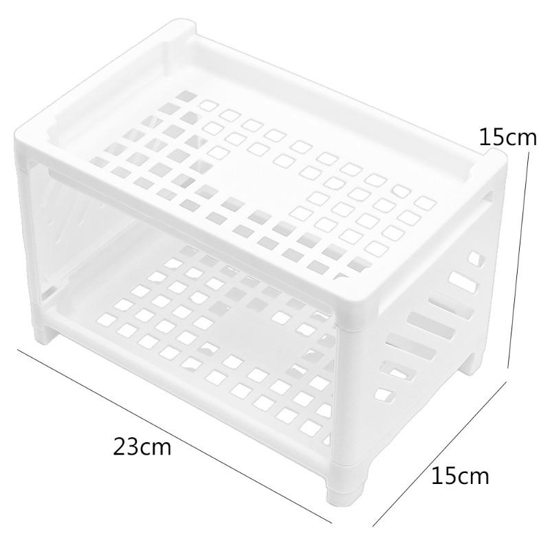 3/1 STÜCKE PP Desktop Doppelschicht-Lagerregal Rechteckig Weiß Organisieren Schülerschreibtisch Büro Kosmetik Schreibwaren Lagerregal