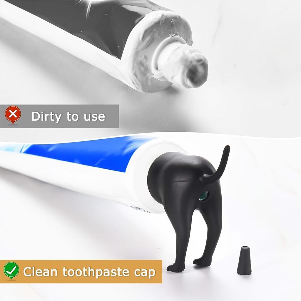 2pcs Doggy Toilet Paper Roll with Toothpaste Plug, Randomly Black/brown In Color, Fun and Creative Dog Toothpaste Dispenser