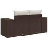 Vidaxl Garden Sofa With Cushions, 2-Seater, Brown, Poly Rattan