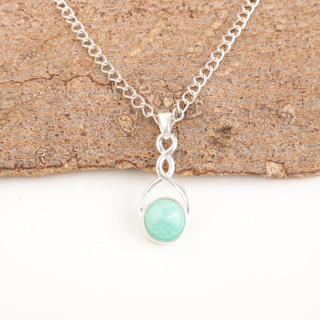 Amazonite Gemstone Jewelry, Handmade Silver Pendant, 925 Solid Sterling Silver Pendant Gift For Women