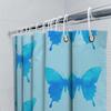 Blue Butterfly Watercolor Shower Curtain Waterproof Bath Rug Decoration For Bathroom Home Decor 20X7251*183Cm