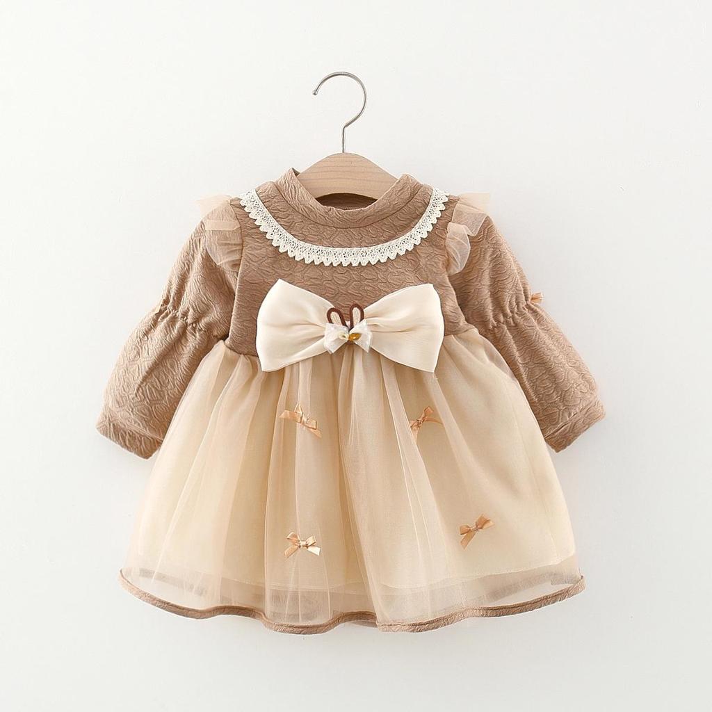 Korean Style Girls' Lolita Princess Dress with Bow and Gauze Details