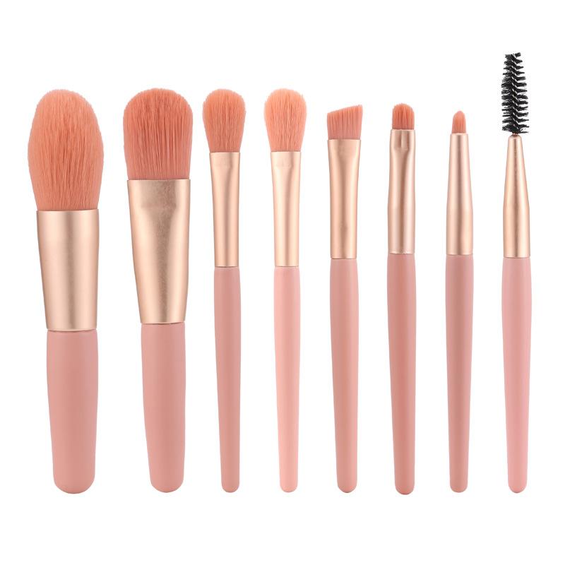 New 8 Mini Makeup Brushes Portable Soft Bristle Makeup Brush Set Beauty Tools Foundation Brush Loose Powder Brush Eye Shadow Brush