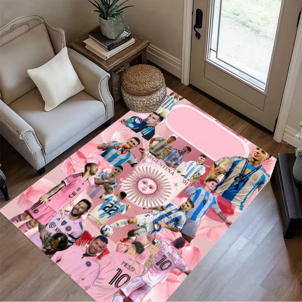 Messi World Cup Floor Mat Suitable For Dining Room Entryway Game Room Bedrooms Antislip Carpet Anime Office Decor