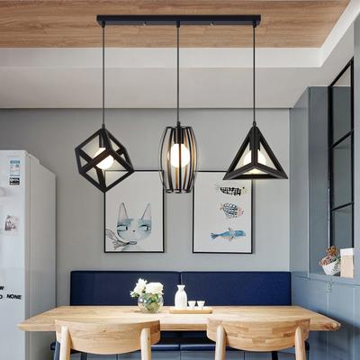 Restaurant Chandelier Scandinavian Iron Three Head Long Strip Light Simple Creative Personality Bar Counter Dining Room Table Lamps