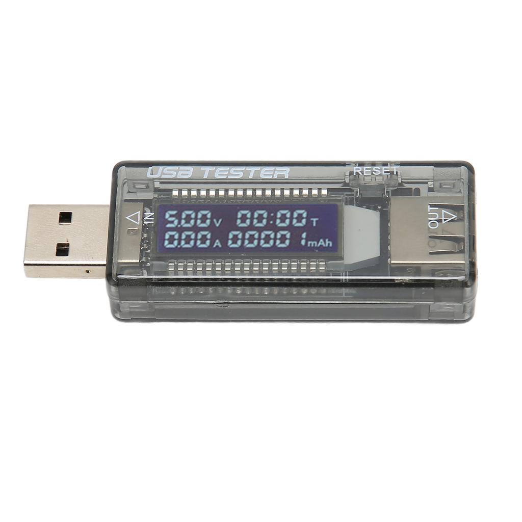 USB Charger Meter LCD Display Transparent Portable Current Voltage Charging Tester 3.5‑20V 0‑3.3A