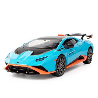 1/24 Lamborghini HURACAN STO Slitinový Model Sportovního Auta Odlévaný Kovová Hračka Model Závodního Auta Vysoká Simulace Kolekce Zvuk a Světlo Dětské Dárky