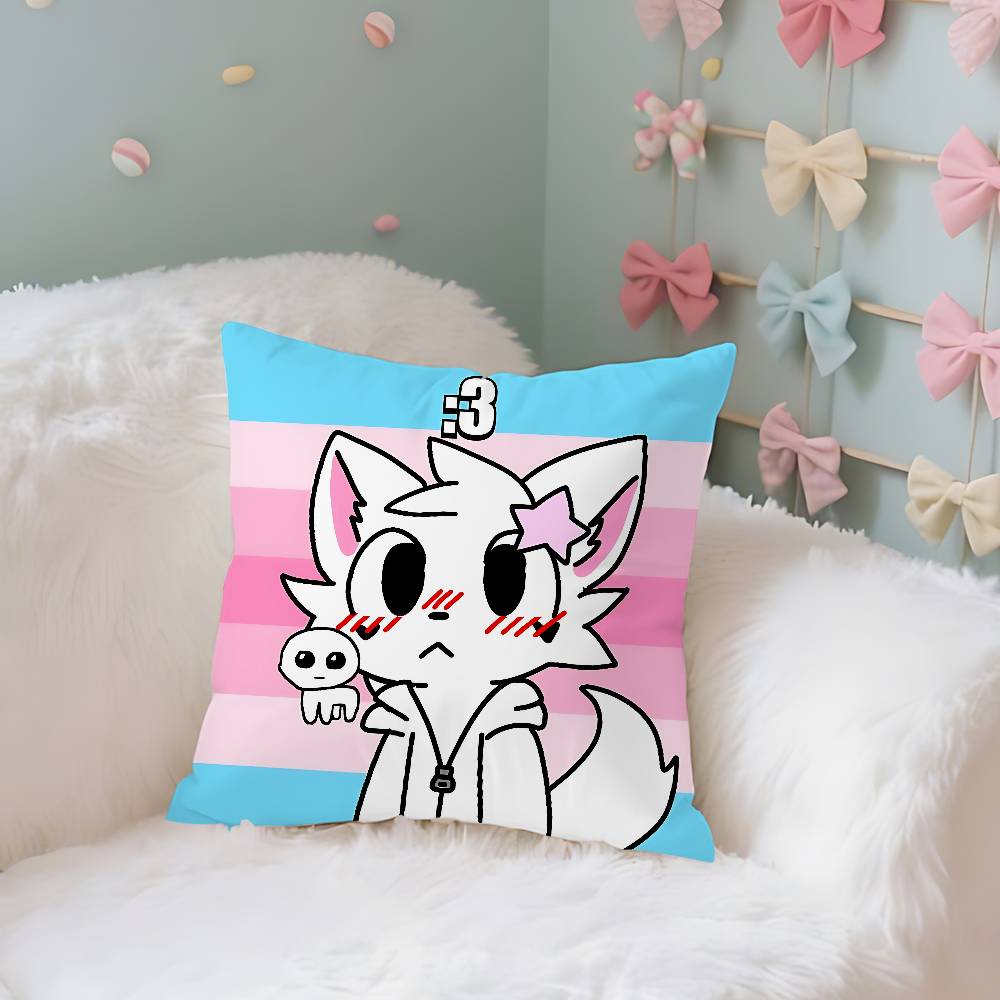 BBoykisser Silly Cat Case Plush Fabric Soft Pillowcase Double Sided Print Cushion Cover Household Gifts