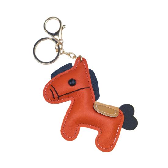 Yousheng Keychain Pendant Synthetic Leather Horse Charm Keyring with Rope Vibrant Colors Key Holder Bag Accessory