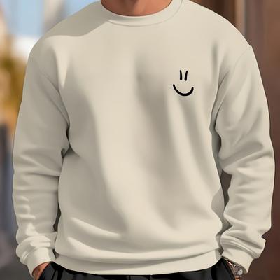 Men's Fleece Lined Crew Neck Sweatshirt, Warm Cozy, Winter Casual