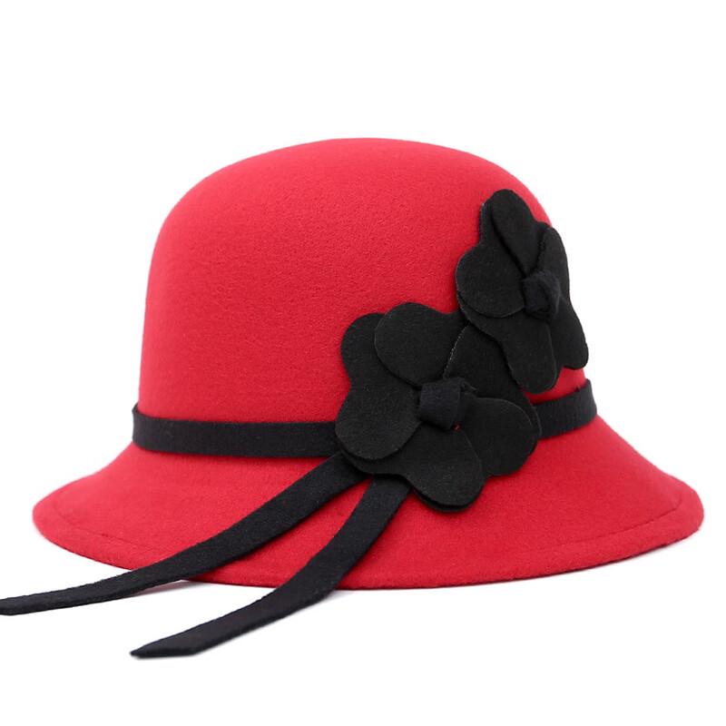 Women's Korean Style Flower Faux Wool Winter Hat