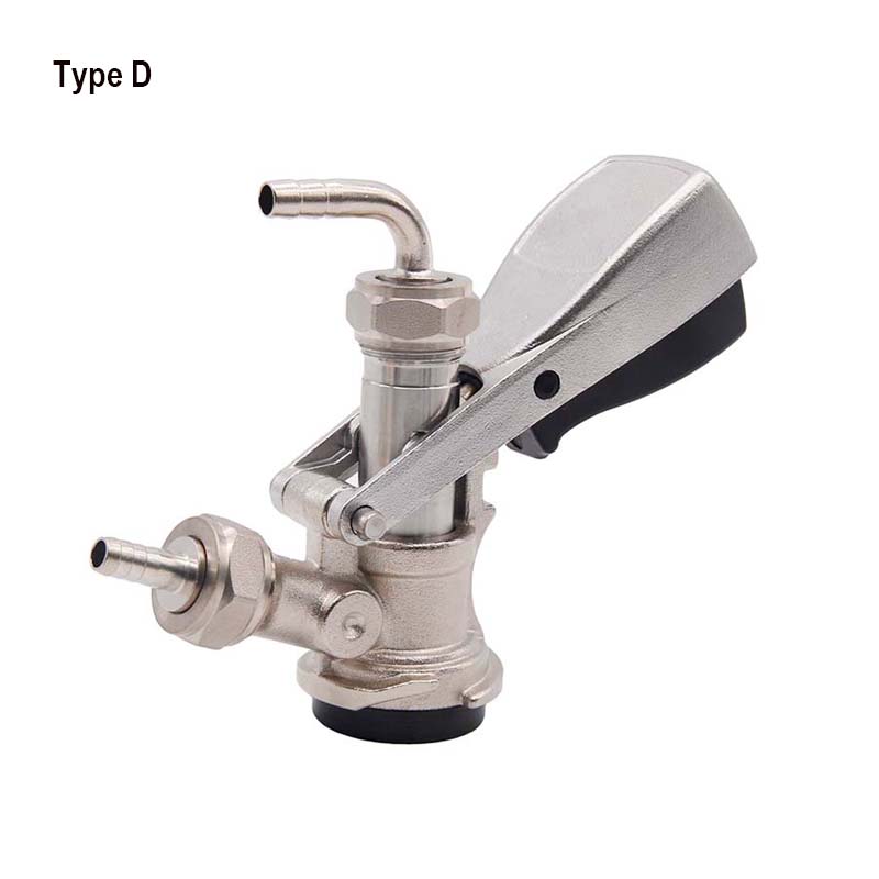 Draft Beer Homebrew Keg Coupler Beer Dispenser Type S/D/A/G Brass Body Stainless Probe Hose Barb Push In Fitting 7