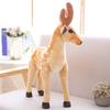Plush Deer Toy Soft PP Cotton Filling Simulation Animal Doll Christmas Elk Decoration for Home Office Kids Room