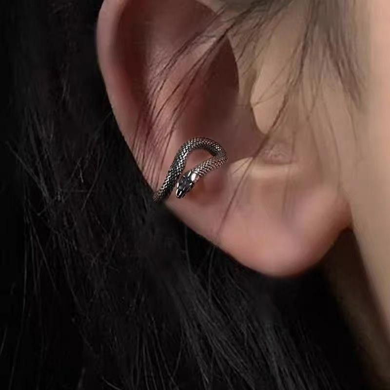 Nouvelles Boucles d'Oreilles Clip Serpent Vintage en Cuivre pour Adolescents Oreille Sans Percing Boucles d'Oreilles Femmes Hommes Faux Piercing Boucles d'Oreilles de Fête Bijoux