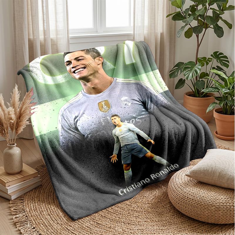 Cristiano Ronaldo Theme blanket Soft Flannel Blanket Plush Throw Blanket Cozy Sofa Bed Blanket for Home Decor
