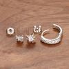 3PCS Stainless Steel Twinkle Star Ear Piercing Ear Stud Round Earrings For Women Zircon Tragus Helix Cartilage Piercing Jewelry