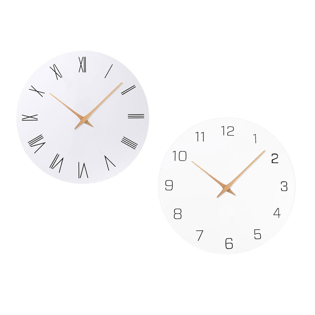 Nordic Wooden Wall Clock Easy to Read Round 11.81'' Decorative Clock for Bedroom Hallway Kitchen Dining Room Home Decoration