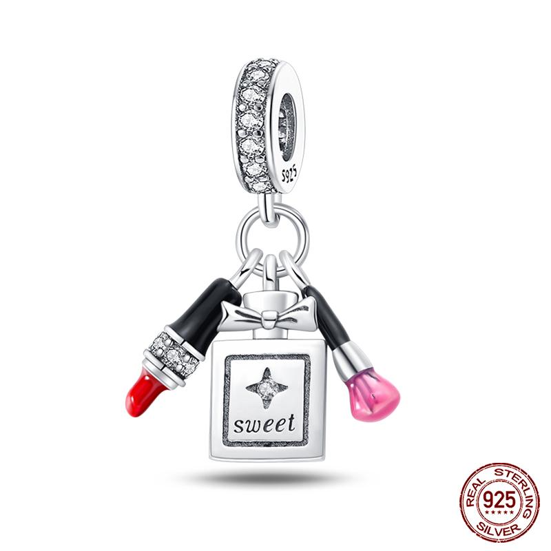 100% Copper High Heels Lipstick Lifestyle Collection Charm Beads For Brand Original Bracelet Diy Jewelry