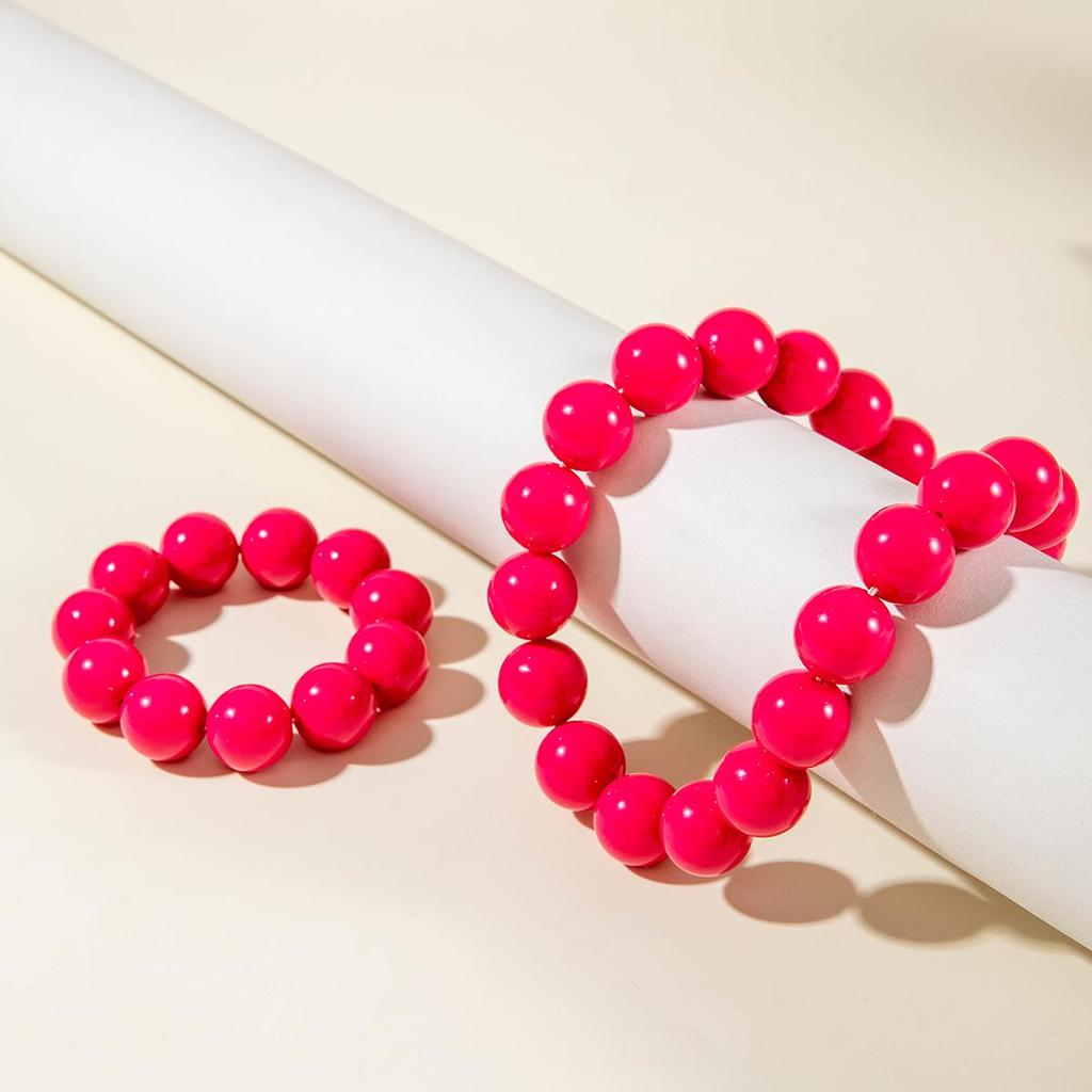 Sommerlich Frisch und Lebhaft Bunte Übertreibene Perlen Schmuck Damen Schmuckset Reise, Strandurlaub Dopamin Stil Halskette