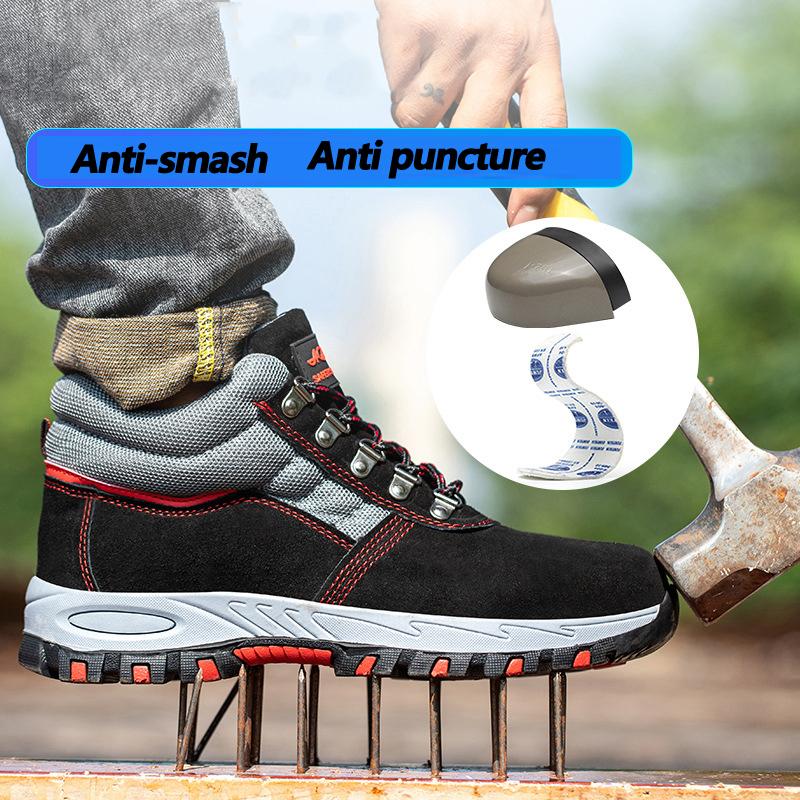 Spring Safety Boots Men Shoes Puncture-Proof Work Boots High Top Steel Toe Shoes Construction Protective Boots