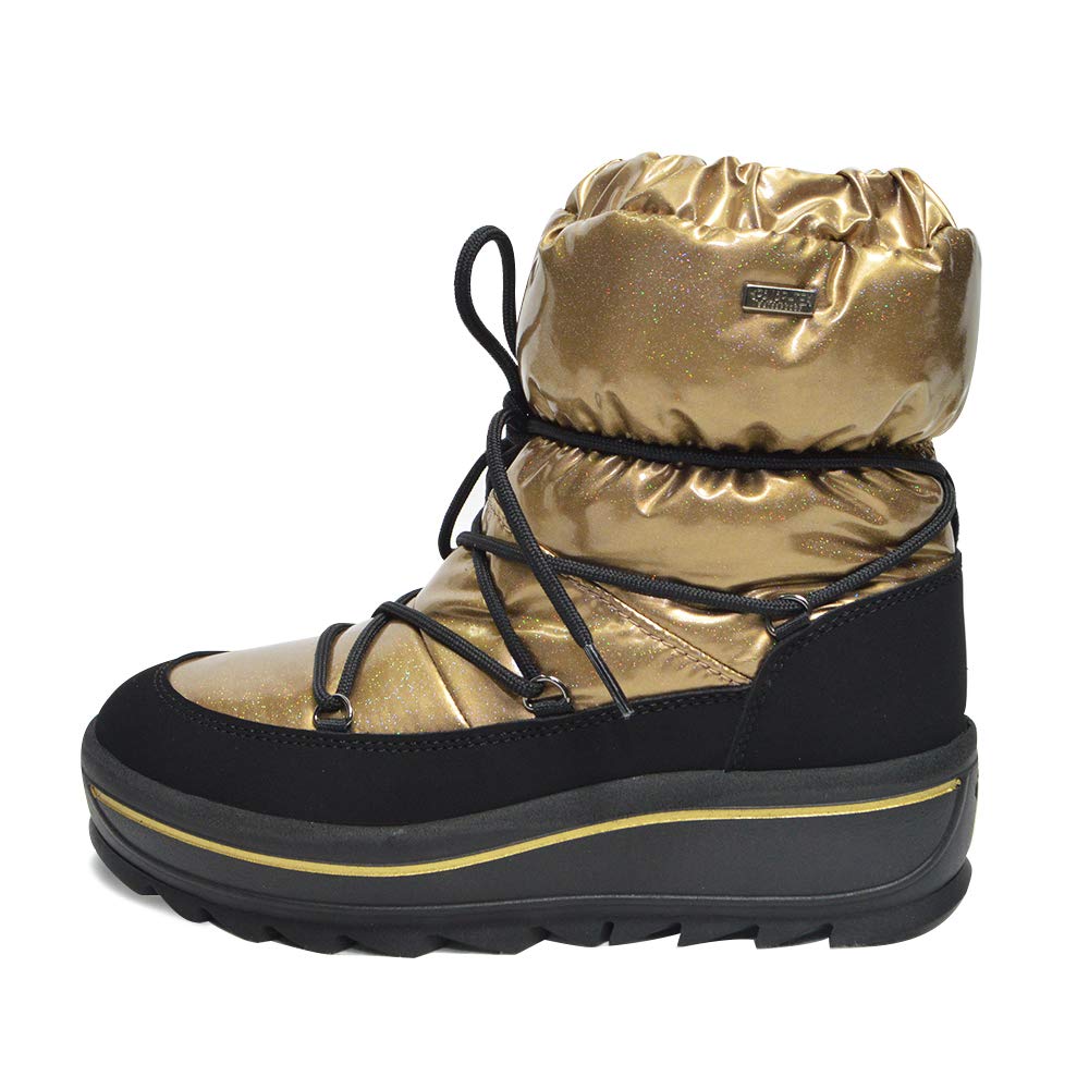 Pajar TAYA Damen Winter Schneestiefel (3 Farben), Wasserdicht, Leicht und Warm, Geeignet für Temperaturen bis zu -30°C (Größe 23,5 cm, Gold)