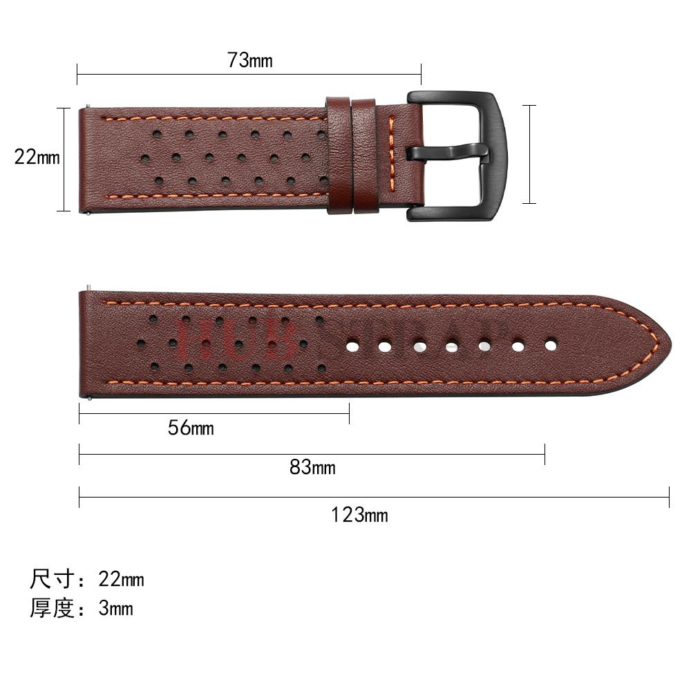 Soft Cowhide Leather Watch Strap 20mm 22mm Breathable Business Watchband Men Women for Huawei Watch GT5/4 Band Vintage Bracelet