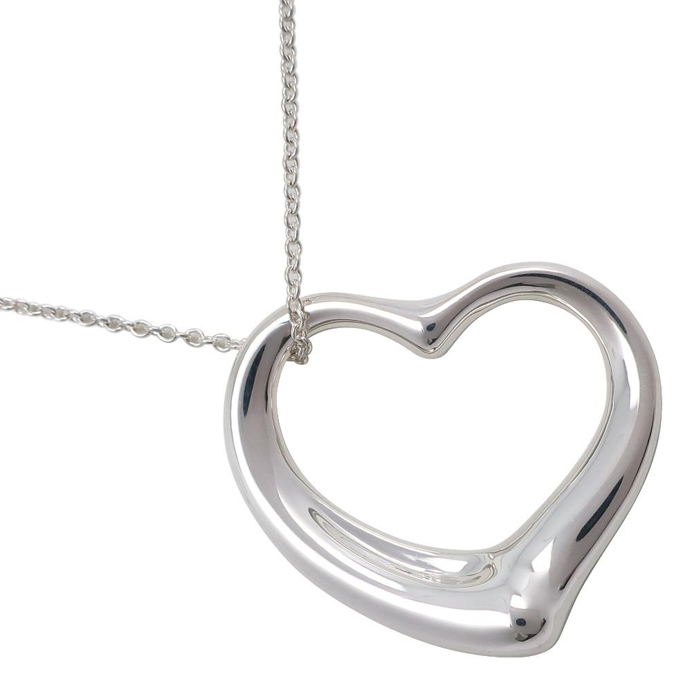 

TIFFANY&Co. Open Heart Large Necklace Elsa Peretti Silver925 heart 16.3g Women Used