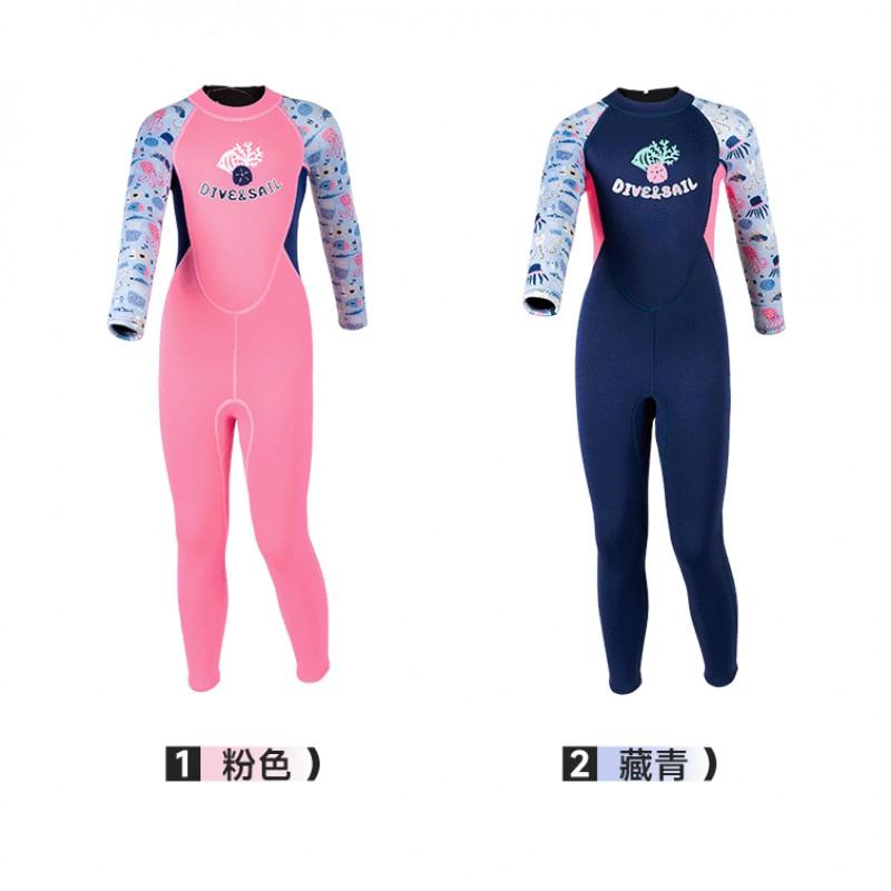 Kids 2.5mm Neoprene Wetsuit Snorkeling Swimming Surfing Winter Use Girls Full Body Warm Dive Suit