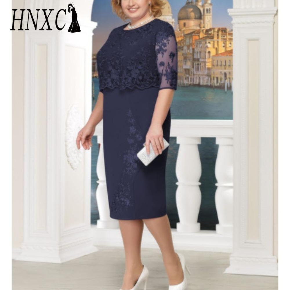 

HNXC S-5XL Женская мода Лето Весна Однотонный принт Короткий рукав Круглый вырез Повседневные платья XXXL