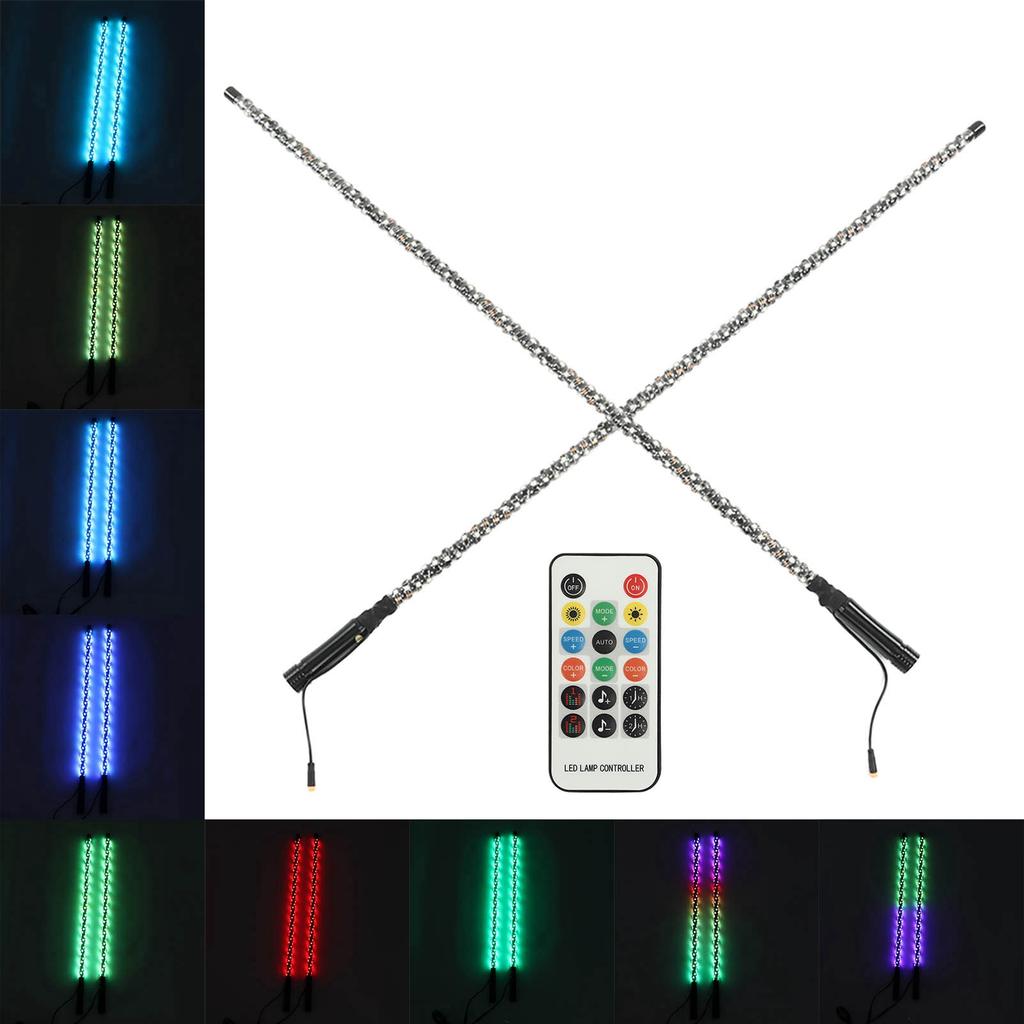 RGB LED Whip Light with Flag APP Control 300 Patterns 366 Modes 12V for UTV ATV Off Road Vehicle Boat