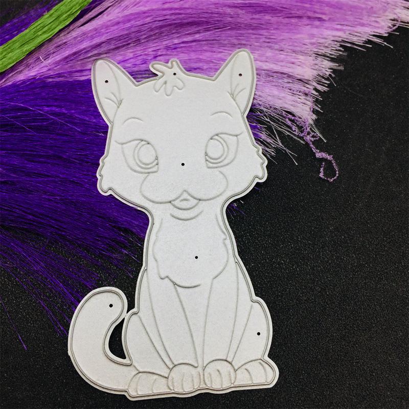 

Сидящий там улыбающийся кот, дизайн, стиль, трафарет для резки металла для DIY, скрапбукинг, альбом, фототиснение, бумажная карта, ремесленный декор серебряный