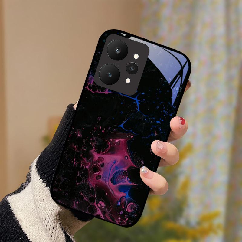 Luxus Gehärtetes Glas Hülle Für Realme 15 5G RMX5106 RMX5105 Handyhülle Vollständig Schützend Stoßfest Hülle Fundas Cartoon Capa