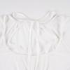 Spicy Girl Mesh Patchwork White Two-Piece Style Ruffle Trim Sheer Long Sleeve Top