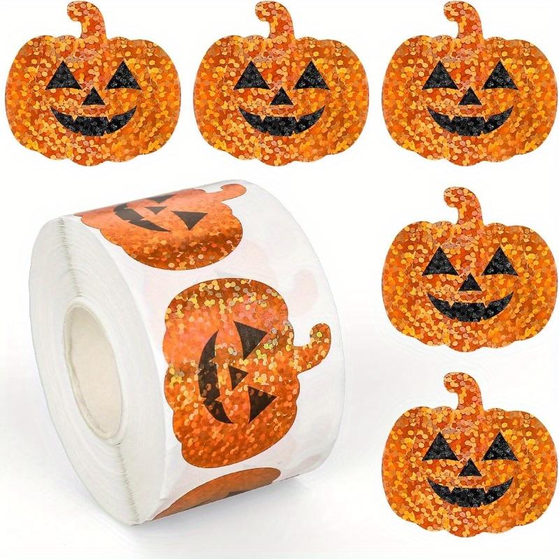 500pcs/1roll Halloween Boo Ghost Stickers Laser Holographic Waterproof Envelopes Journals Party Supplies Halloween Decorations