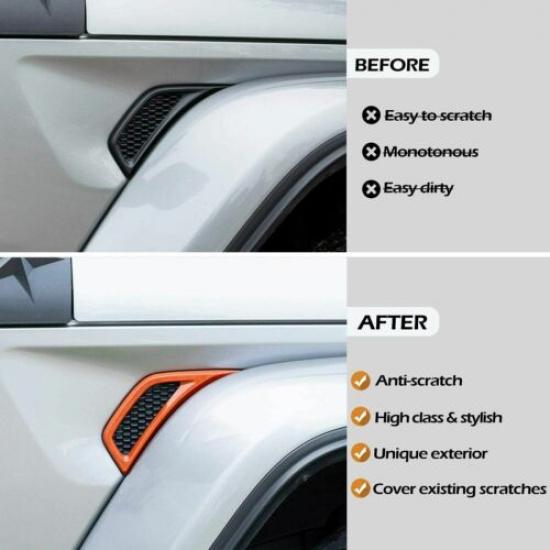 Side Leaf Air Vent Cover Trims For Jeep Wrangler JL JT 2018+ Accessories Orange